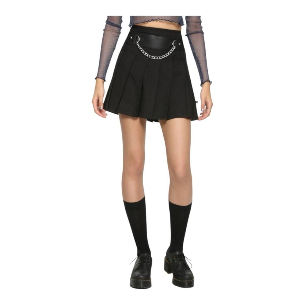 Royal Bones By Tripp Chain Pleated Punk Goth Alternative Skirt